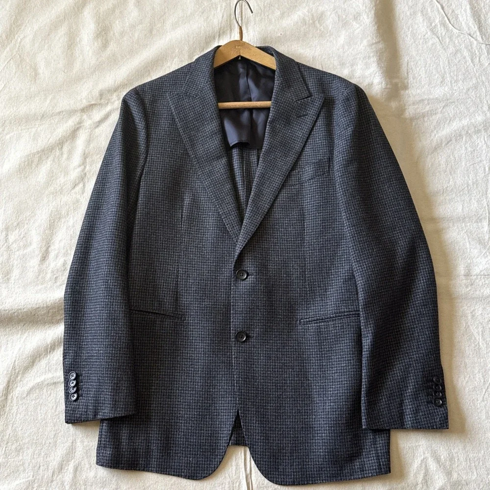 Suitsupply Blazer 42 Slim Check Merino Wool Marling Evans Havana Patch
